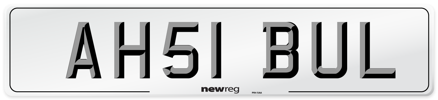 AH51 BUL Number Plate from New Reg